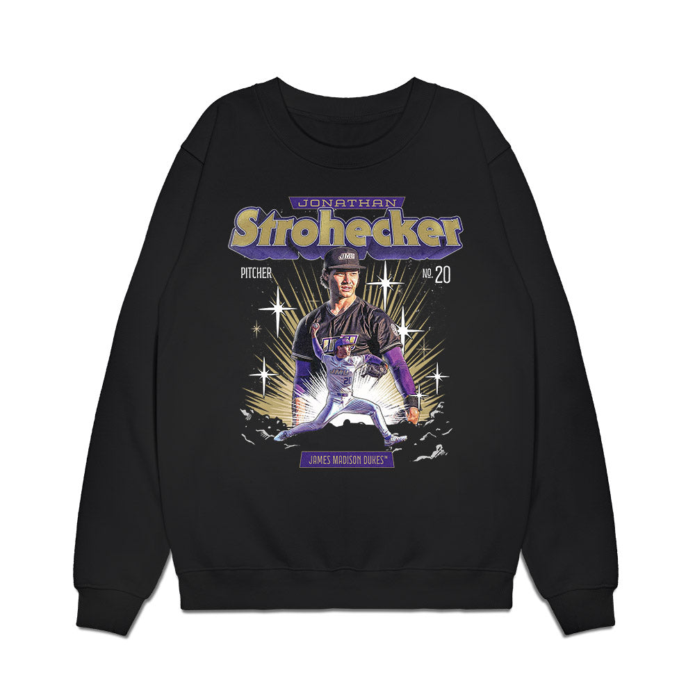 JMU - NCAA Baseball : Jonathan Strohecker - Collage Premium Crewneck Sweatshirt-0