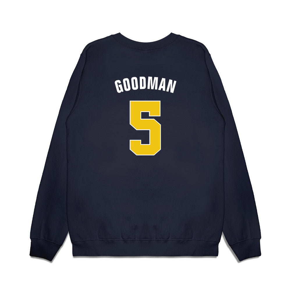 Michigan - NCAA Men's Basketball : Oscar Goodman - National Champions NCAA® March Madness® 2026 Premium Crewneck Sweatshirt-1
