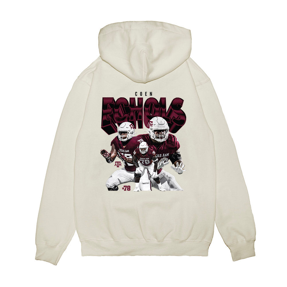 Texas A&M - NCAA Football : Coen Echols - Collage Premium Hooded Sweatshirt-1