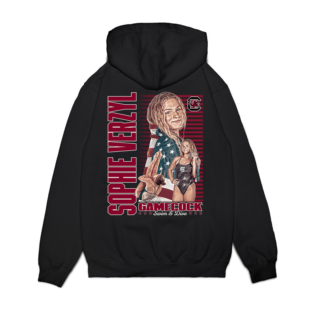 South Carolina - NCAA Women's Swimming & Diving : Sophie Verzyl - Collage Premium Hooded Sweatshirt-1