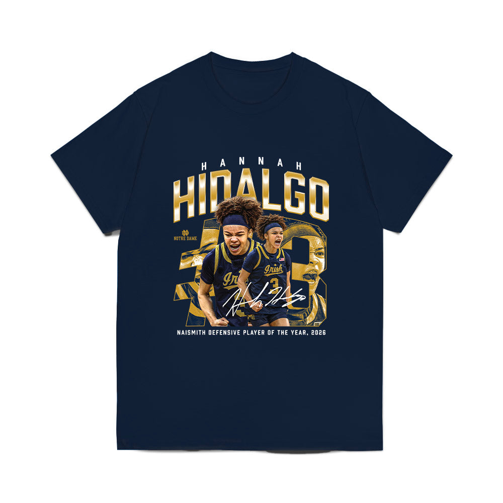 Notre Dame - NCAA Women's Basketball : Hannah Hidalgo - Defensive Player of The Year Comfort Colors T-Shirt-0