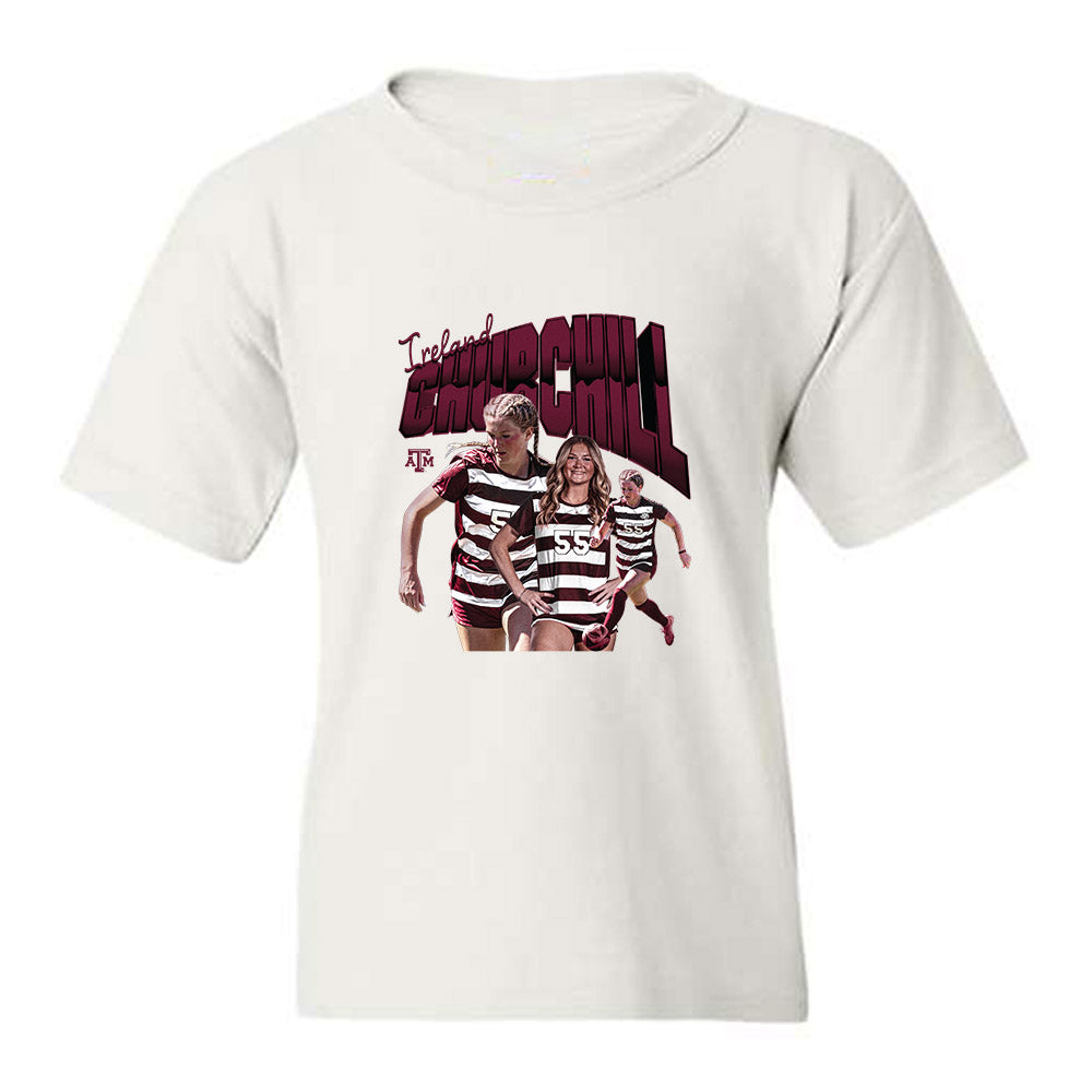 Texas A&M - NCAA Women's Soccer : Ireland Churchill - Collage Youth T-Shirt-0