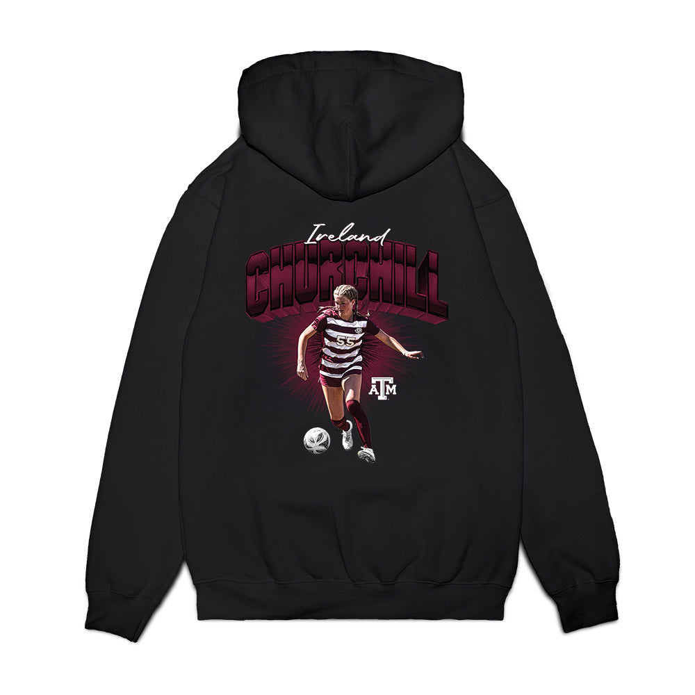 Texas A&M - NCAA Women's Soccer : Ireland Churchill - Collage Premium Hooded Sweatshirt-1
