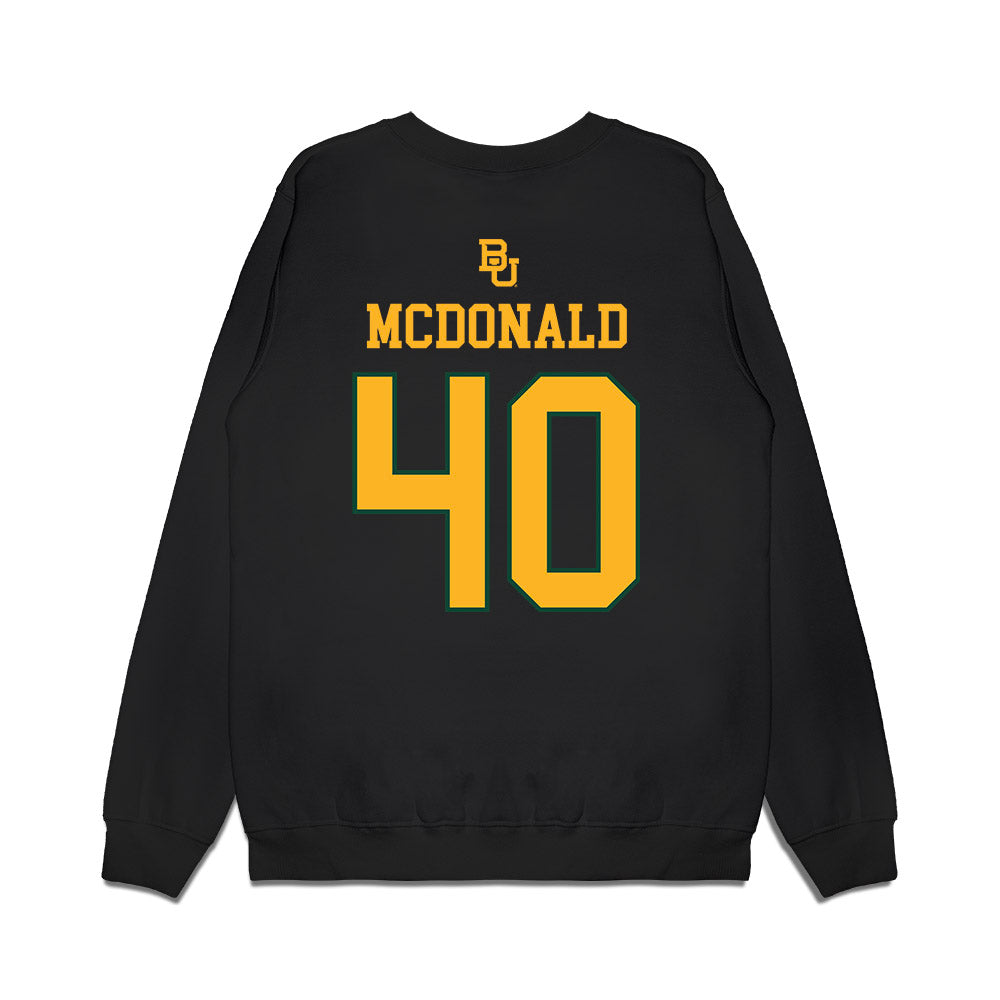 Baylor - Baylor University - NCAA Acrobatics & Tumbling : Leavy McDonald - National Champions Premium Crewneck Sweatshirt-1