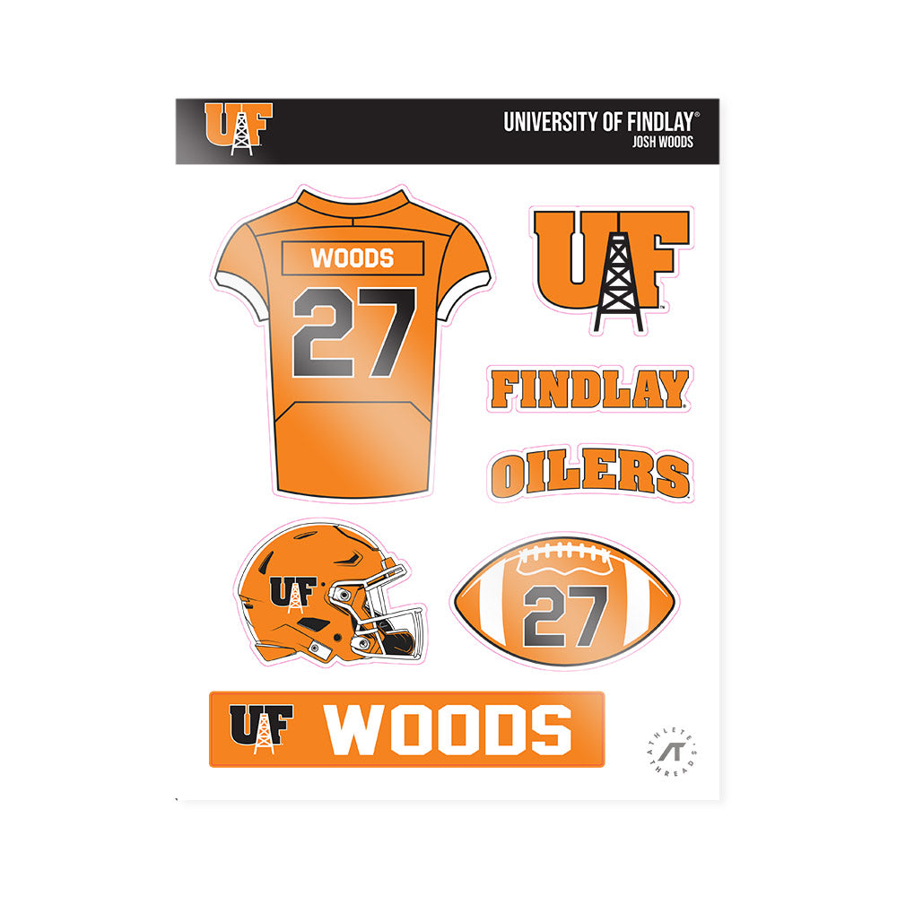 Findlay - NCAA Football : Josh Woods - Sticker Sheet-0