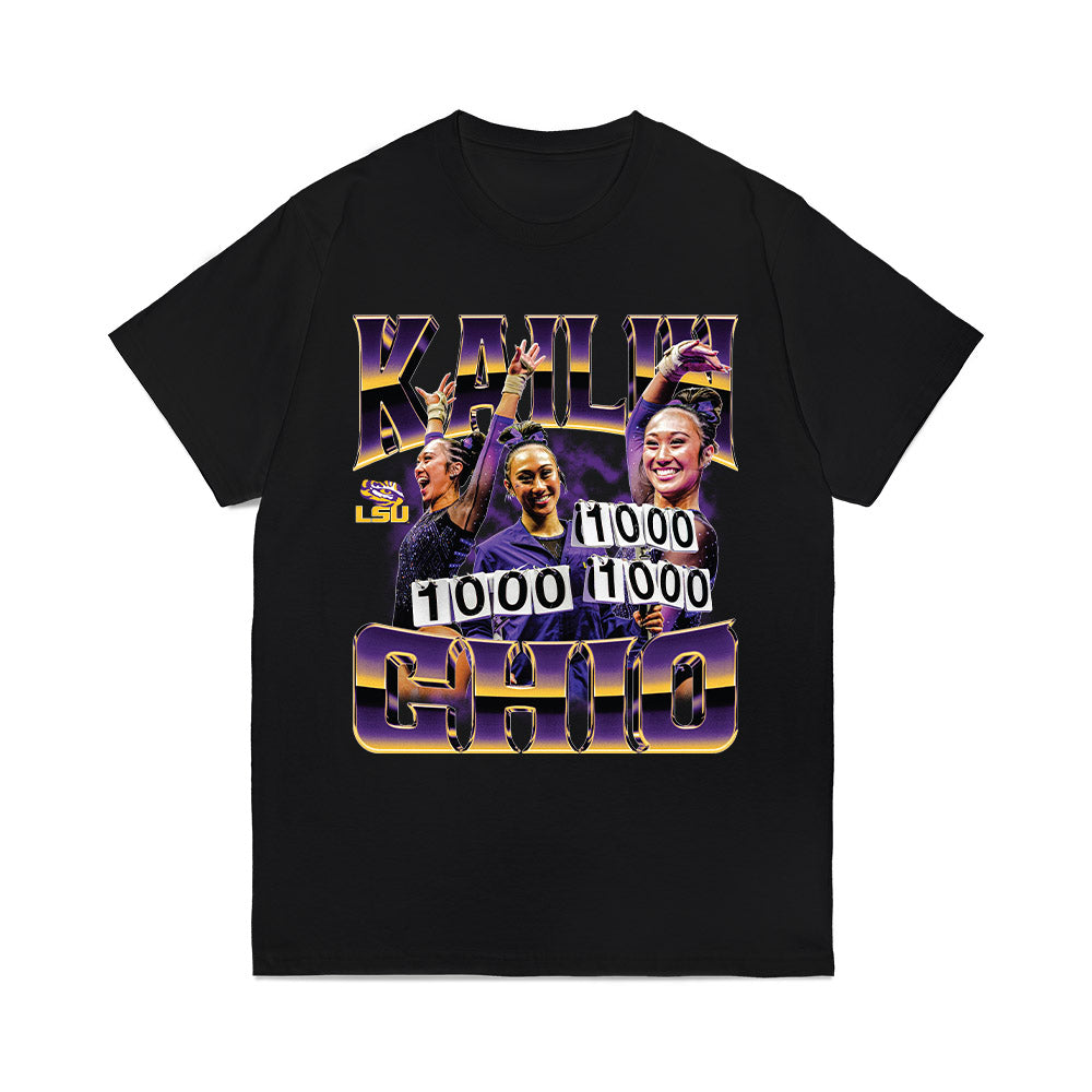 LSU - NCAA Women's Gymnastics : Kailin Chio - Collage Comfort Colors T-Shirt-0