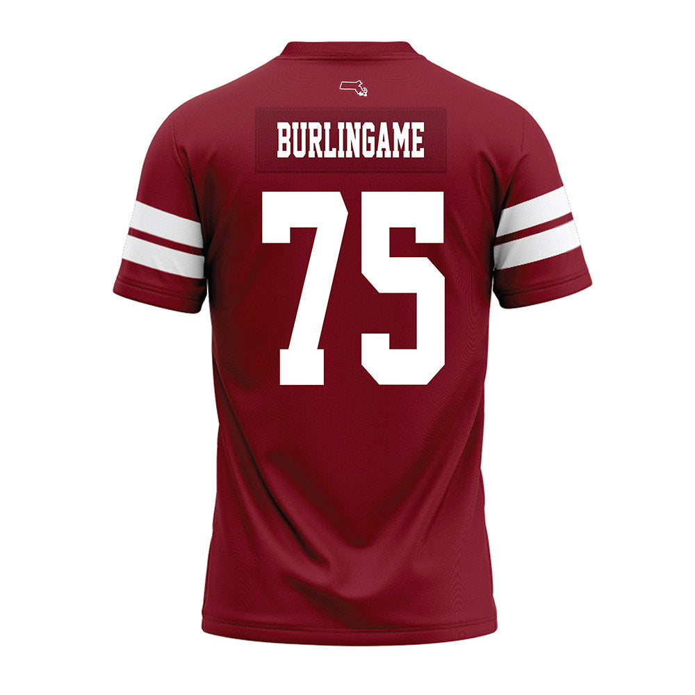 UMass - NCAA Football : Tanner Burlingame - 2026 Burgundy Premium Football Jersey-1