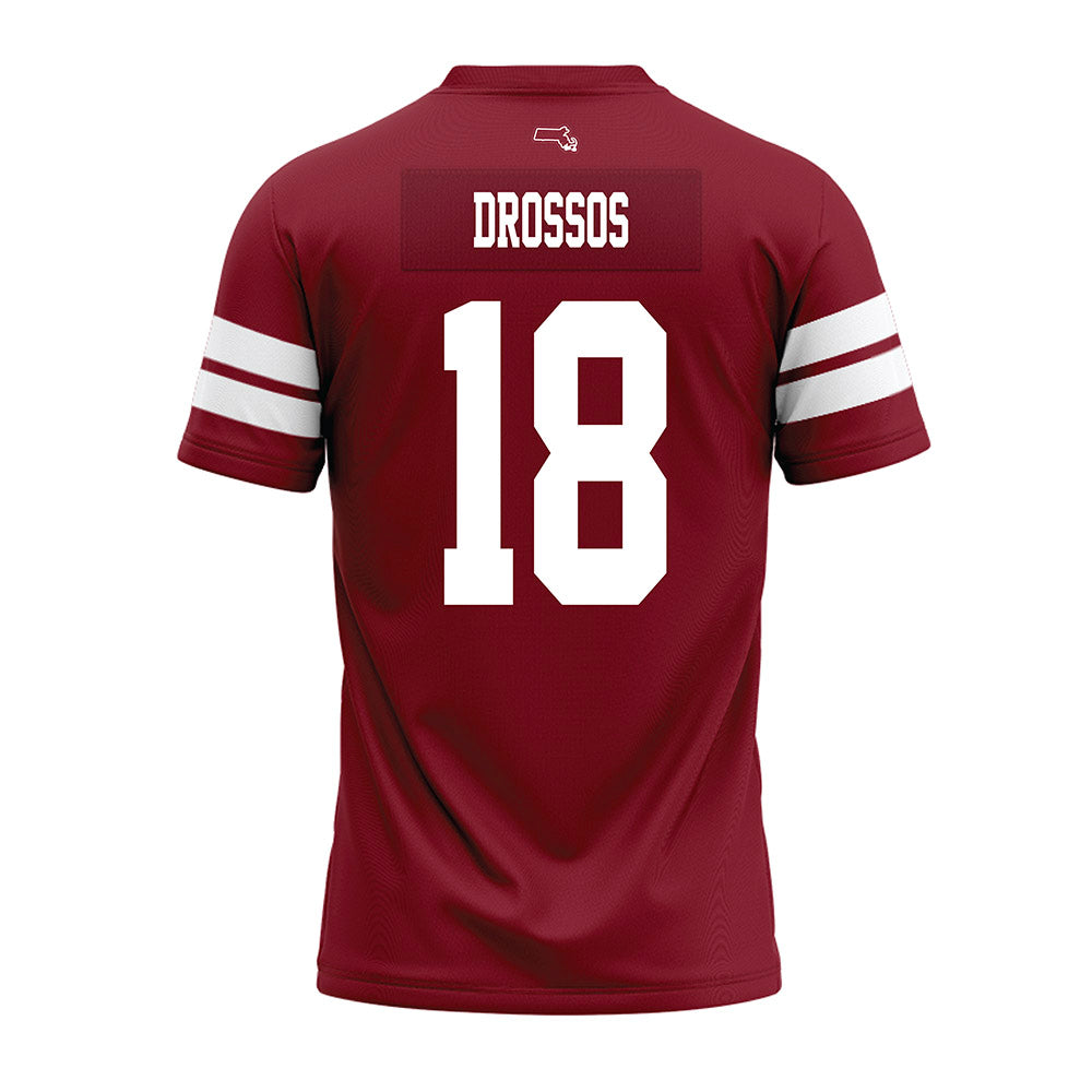 UMass - NCAA Football : Dinos Drossos - 2026 Burgundy Premium Football Jersey-1