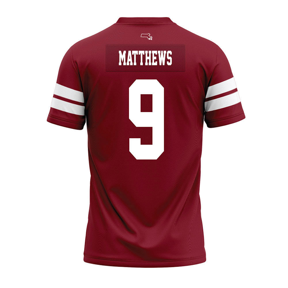 UMass - NCAA Football : Devin Matthews - 2026 Burgundy Premium Football Jersey-1