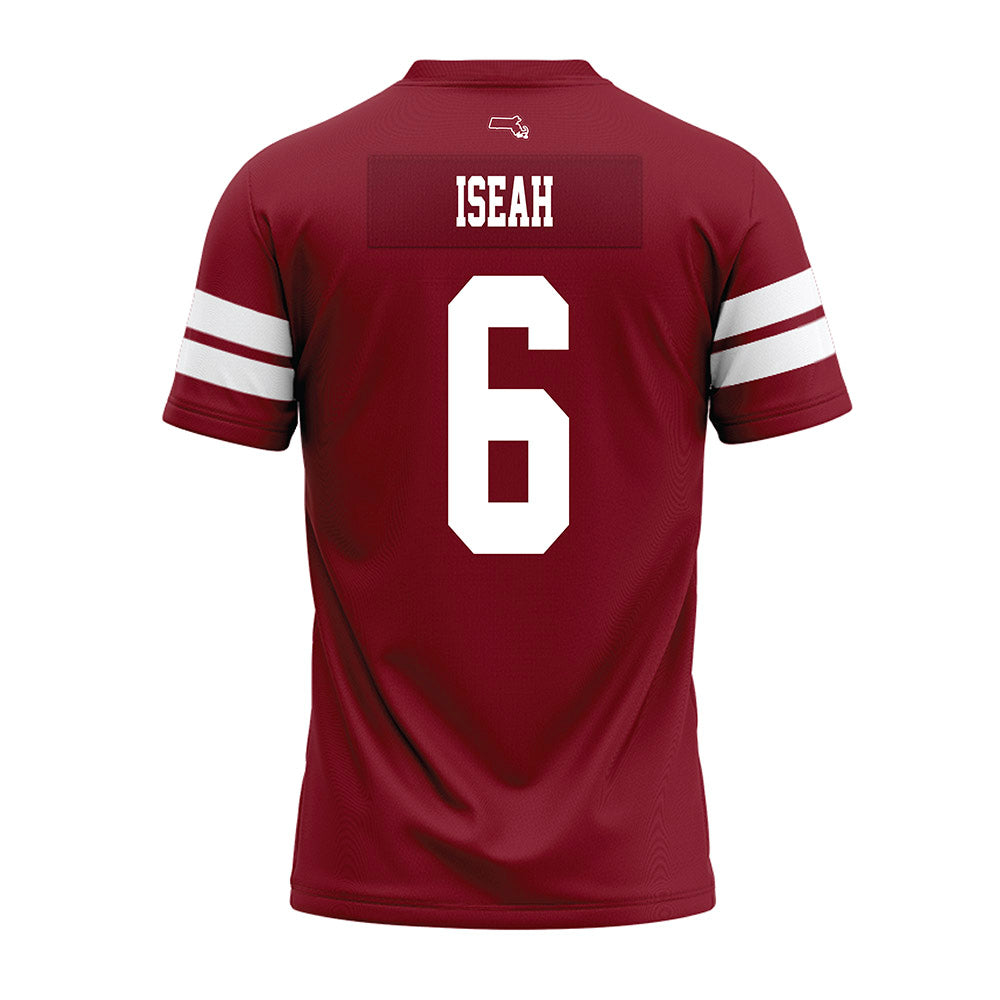 UMass - NCAA Football : Joshua Iseah - 2026 Burgundy Premium Football Jersey-1