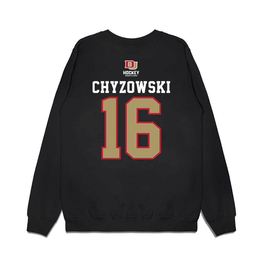 DU - NCAA Men's Ice Hockey : Kyle Chyzowski - NCAA® 2026 National Champions Premium Crewneck Sweatshirt-1