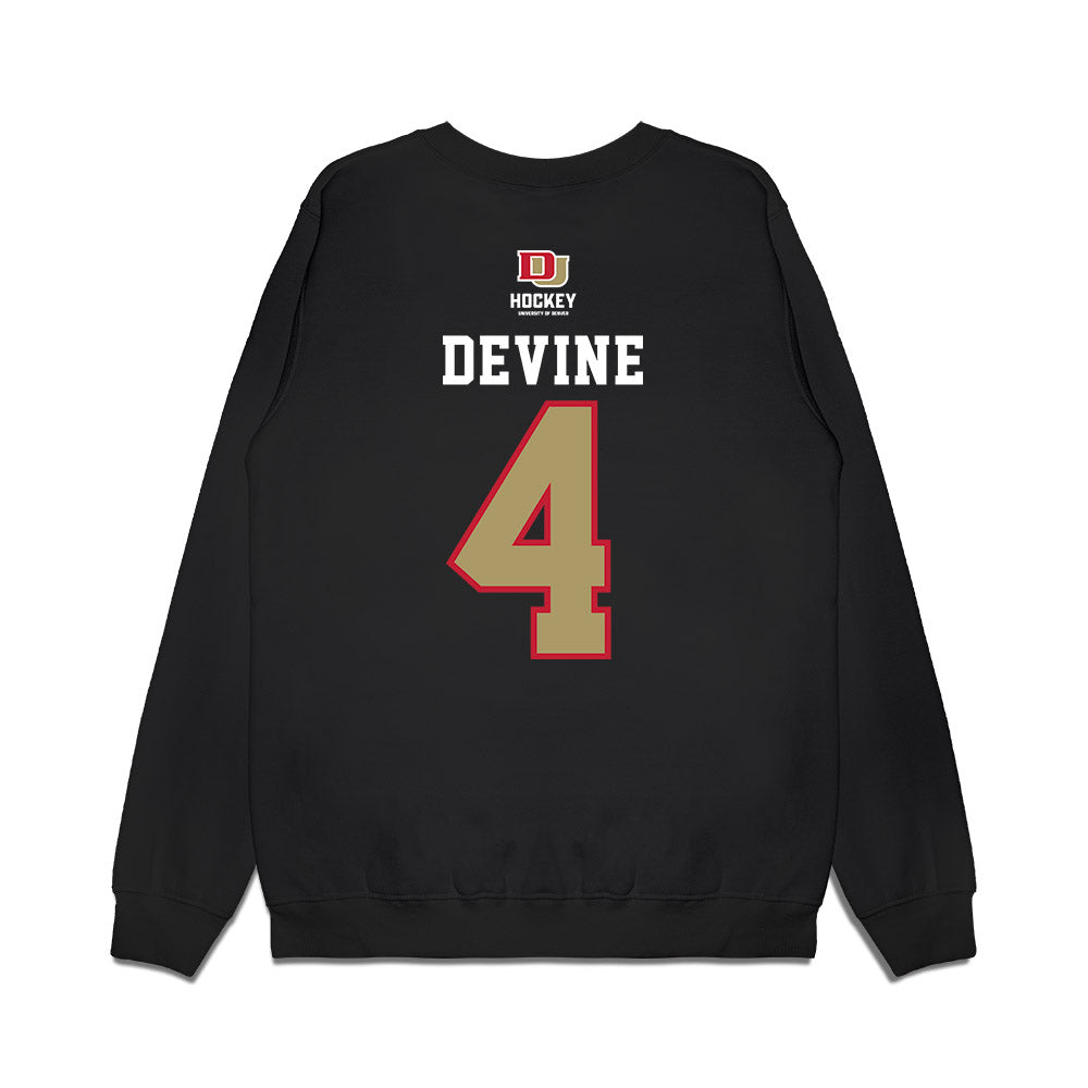 DU - NCAA Men's Ice Hockey : Jack Devine - NCAA® 2026 National Champions Premium Crewneck Sweatshirt-1