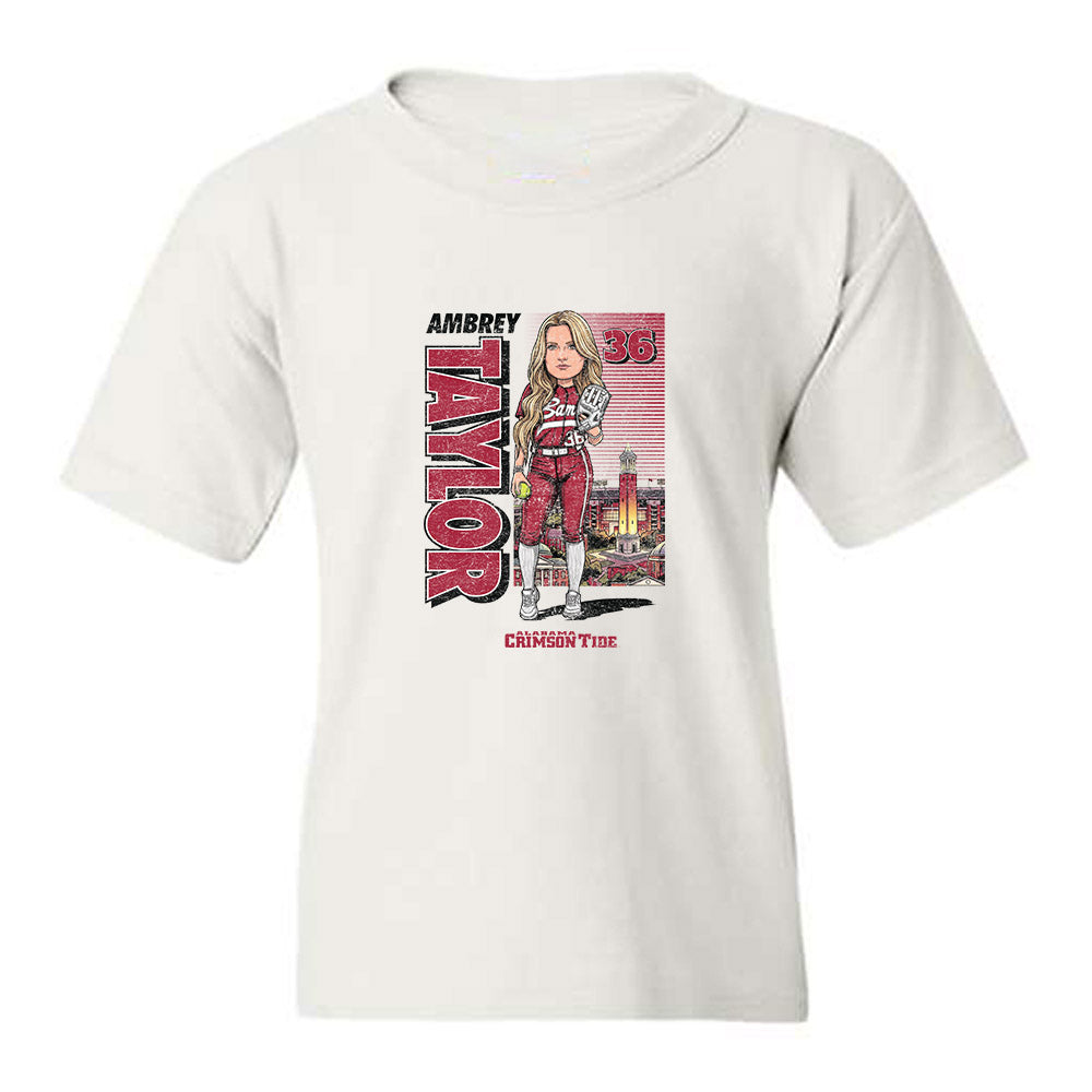 Alabama - NCAA Softball : Ambrey Taylor - Caricature Youth T-Shirt-0
