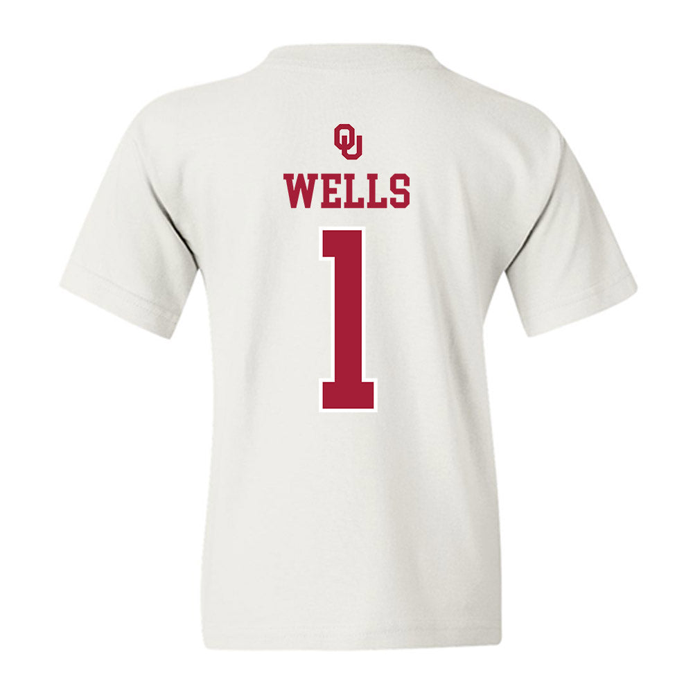 Oklahoma - NCAA Softball : Kendall Wells - Sooners Go Yard! Youth T-Shirt-1
