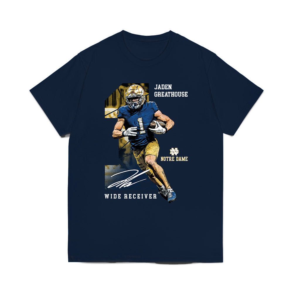 Notre Dame - NCAA Football : Jaden Greathouse - Collage Comfort Colors T-Shirt-0