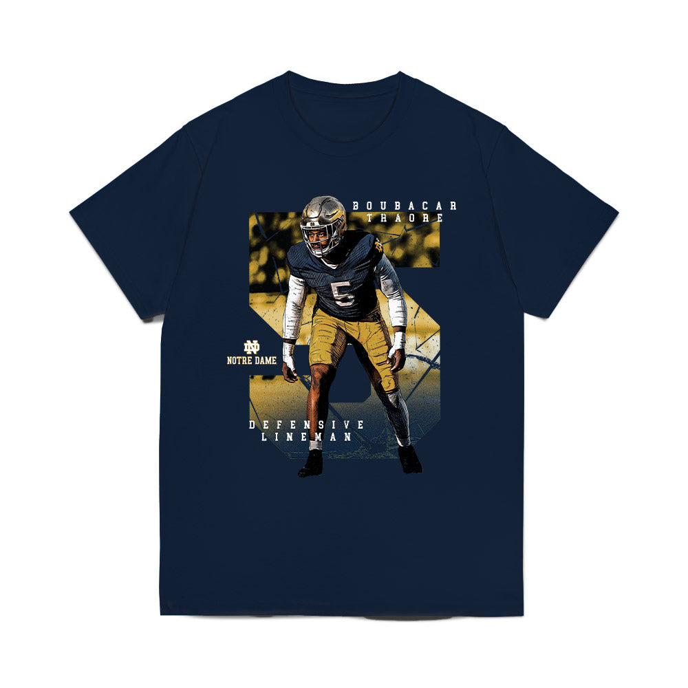 Notre Dame - NCAA Football : Boubacar Traore - Collage Comfort Colors T-Shirt-0