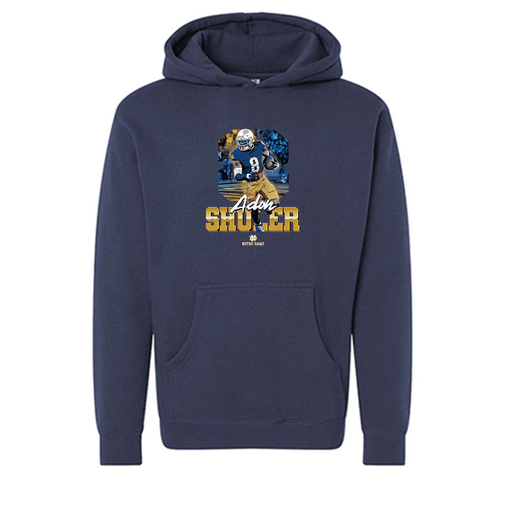 Notre Dame - NCAA Football : Adon Shuler - Collage Hooded Pullover Sweatshirt-0