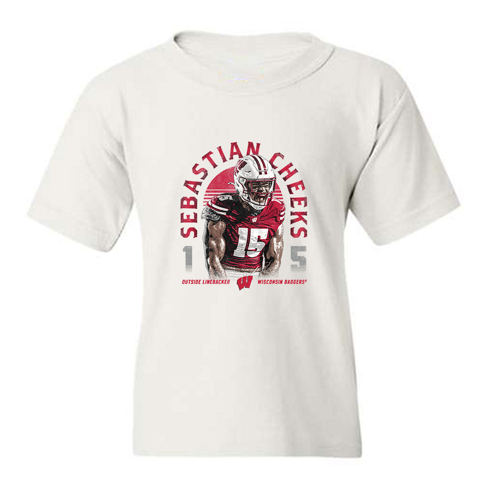 Wisconsin - NCAA Football : Sebastian Cheeks - Collage Youth T-Shirt-0