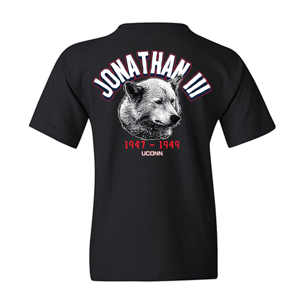 UConn - Huskies Mascot : Jonathan III - Caricature Youth T-Shirt-1