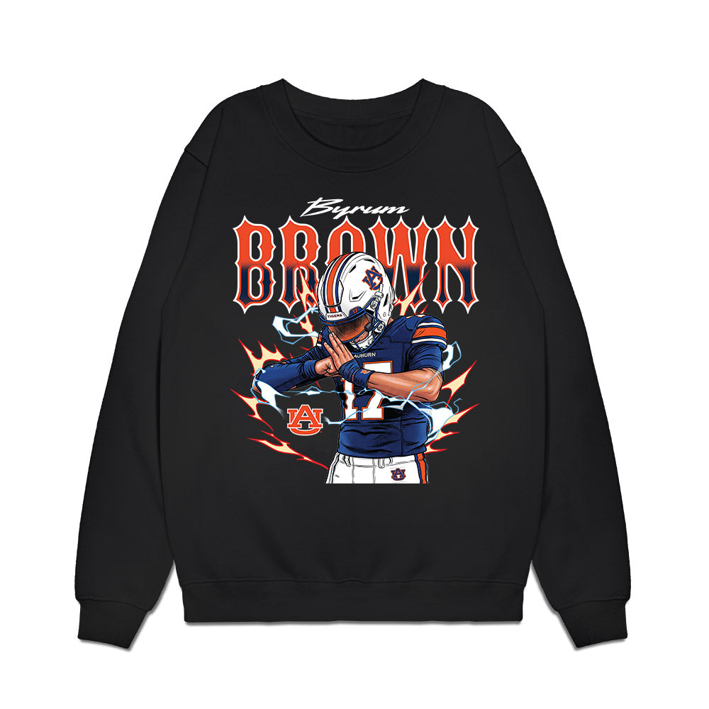 Auburn - NCAA Football : Byrum Brown - Caricature Premium Crewneck Sweatshirt-0