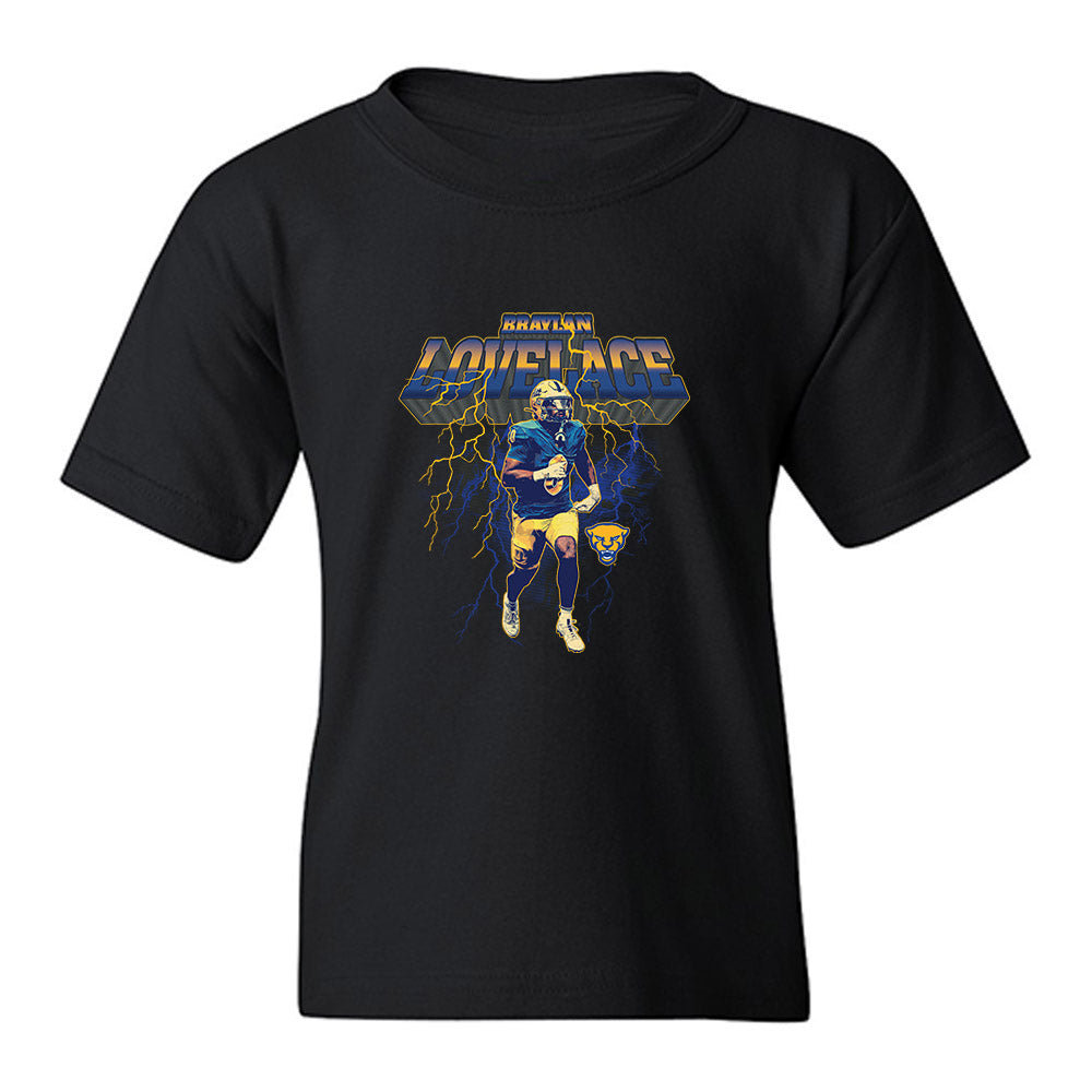 Pittsburgh - NCAA Football : Braylan Lovelace - Collage Youth T-Shirt-0