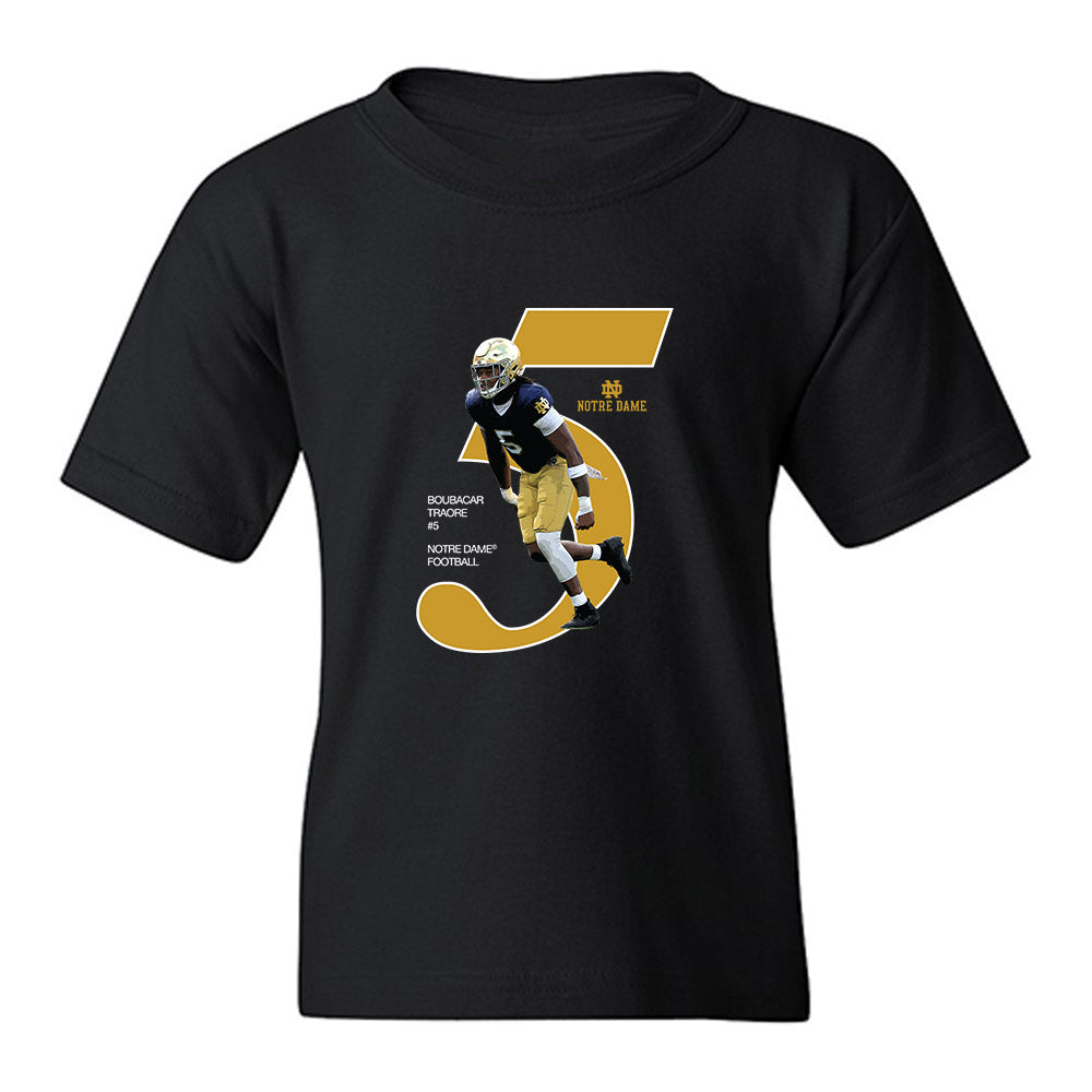 Notre Dame - NCAA Football : Boubacar Traore - Graphic Youth T-Shirt-0