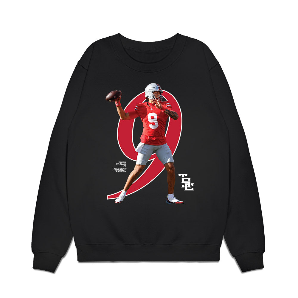 Ohio State - NCAA Football : Tavien St. Clair - Graphic Premium Crewneck Sweatshirt-0