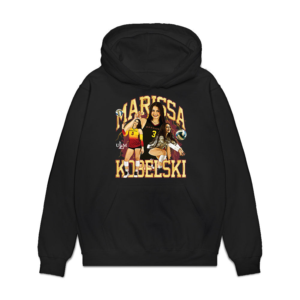 ULM - NCAA Women's Volleyball : Marissa Kobelski - Collage Premium Hooded Sweatshirt-0