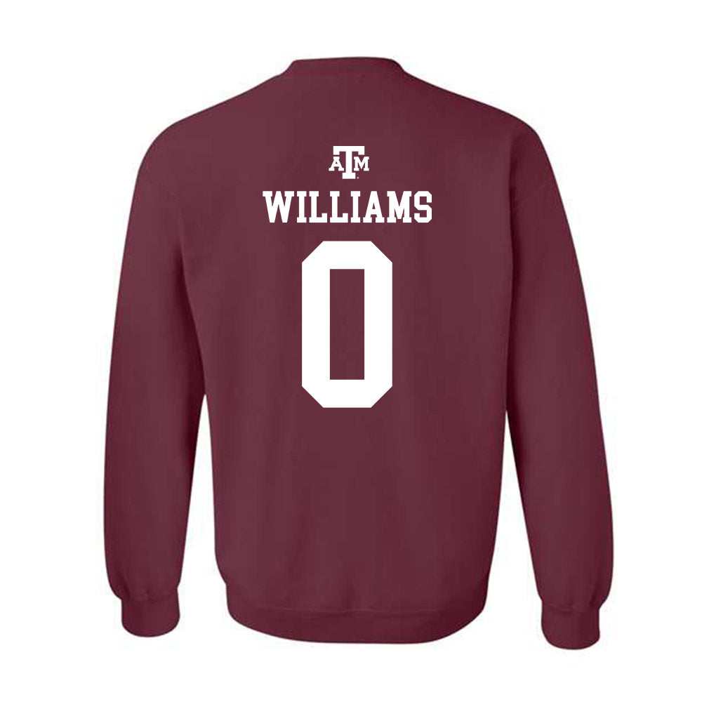 Texas A&M - NCAA Football : Izaiah Williams - Maroon Out 2026 Crewneck Sweatshirt-1