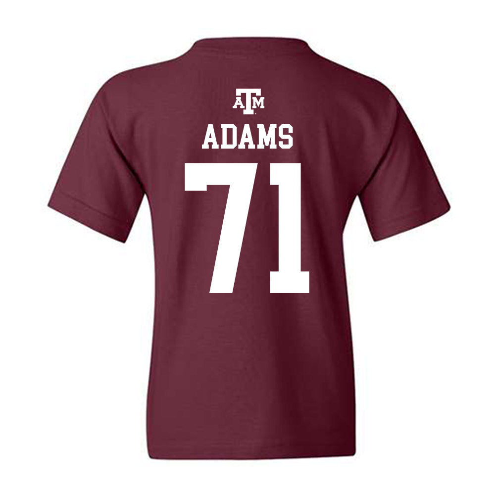 Texas A&M - NCAA Football : Tyree Adams - Maroon Out 2026 Youth T-Shirt-1