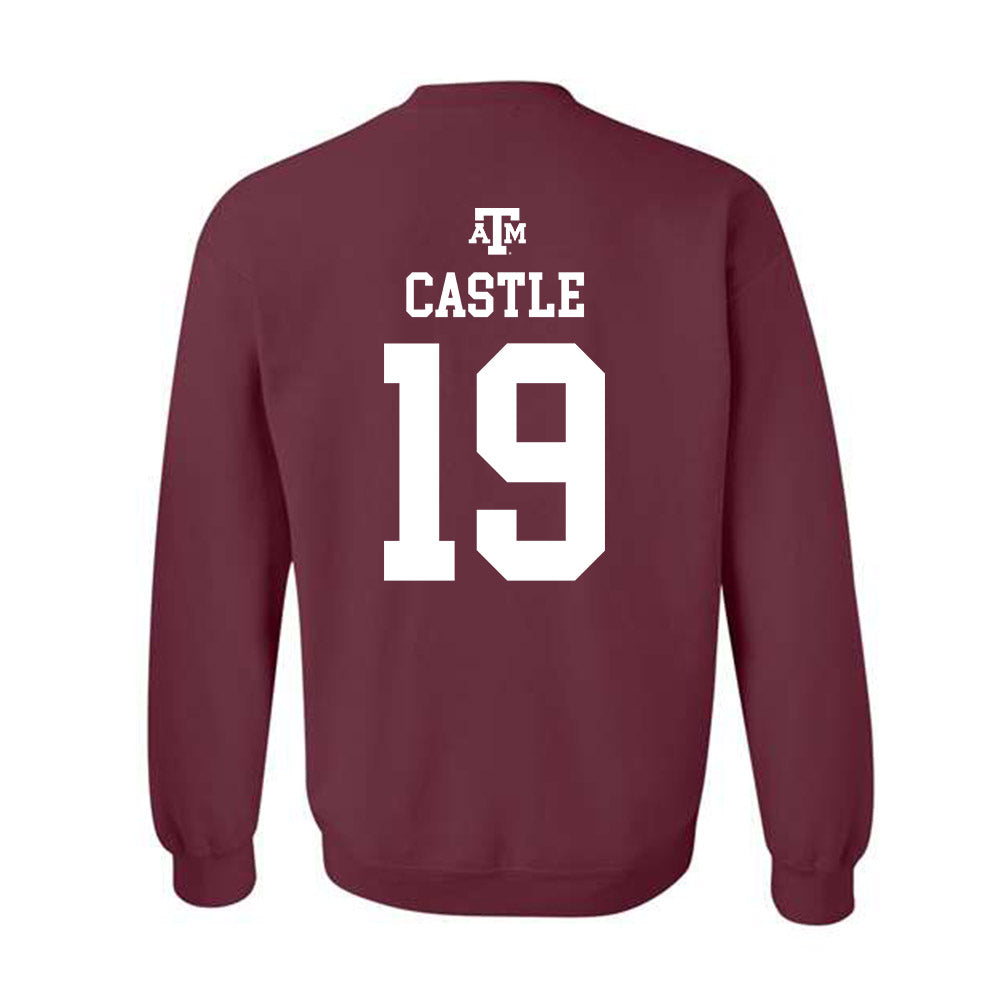 Texas A&M - NCAA Women's Volleyball : Kaia Castle - Maroon Out 2026 Crewneck Sweatshirt-1