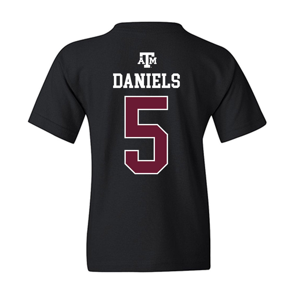 Texas A&M - NCAA Football : Amari Daniels - Black Out 2026 Youth T-Shirt-1