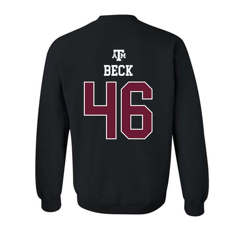 Texas A&M - NCAA Football : Qui Beck - Black Out 2026 Crewneck Sweatshirt-1