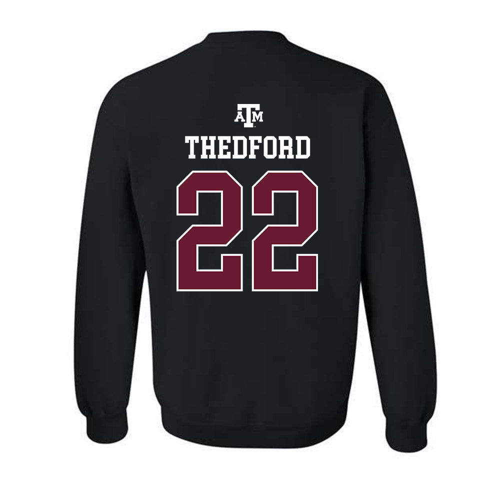 Texas A&M - NCAA Women's Volleyball : Jenna Thedford - Black Out 2026 Crewneck Sweatshirt-1