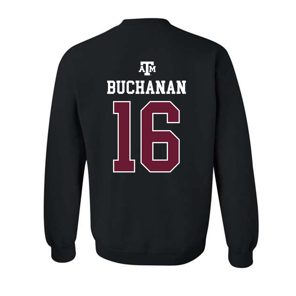 Texas A&M - NCAA Women's Soccer : Trinity Buchanan - Black Out 2026 Crewneck Sweatshirt-1
