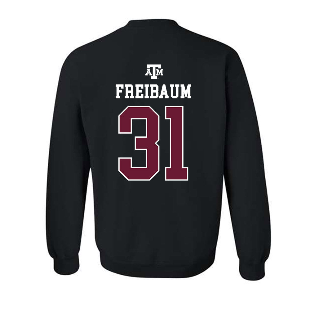 Texas A&M - NCAA Football : Shea Freibaum - Black Out 2026 Crewneck Sweatshirt-1
