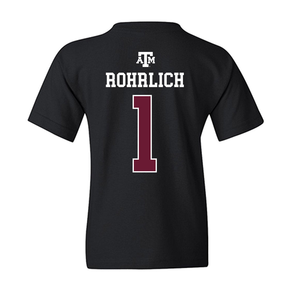 Texas A&M - NCAA Softball : Reagan Rohrlich - Black Out 2026 Youth T-Shirt-1