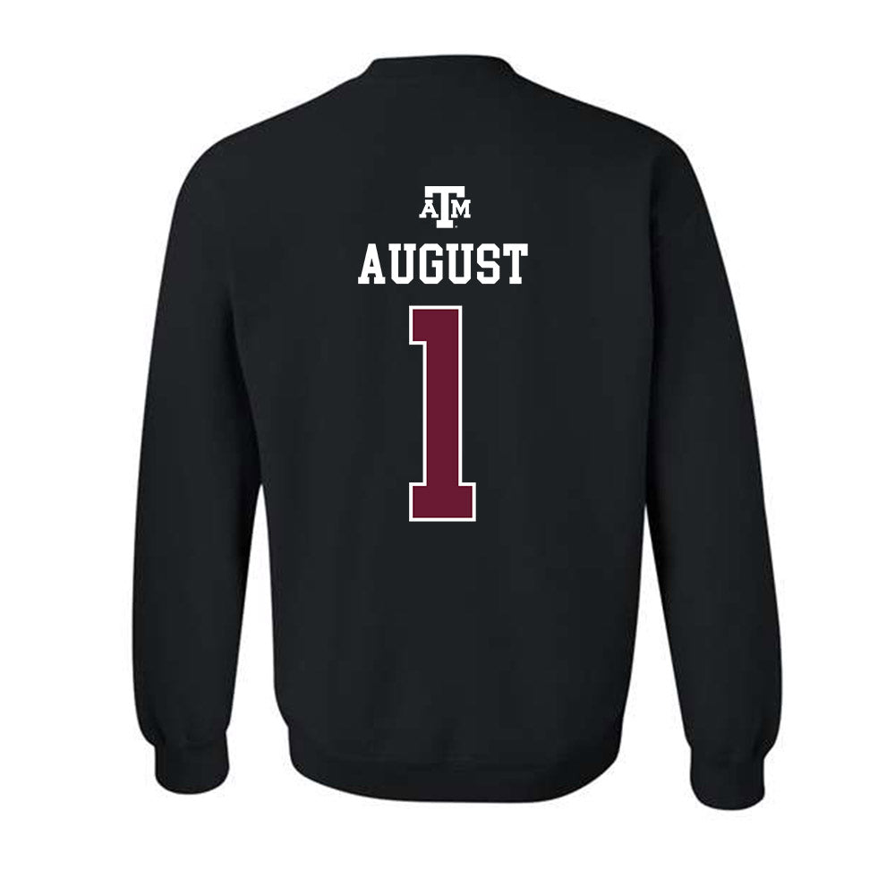 Texas A&M - NCAA Women's Soccer : Makenna August - Black Out 2026 Crewneck Sweatshirt-1