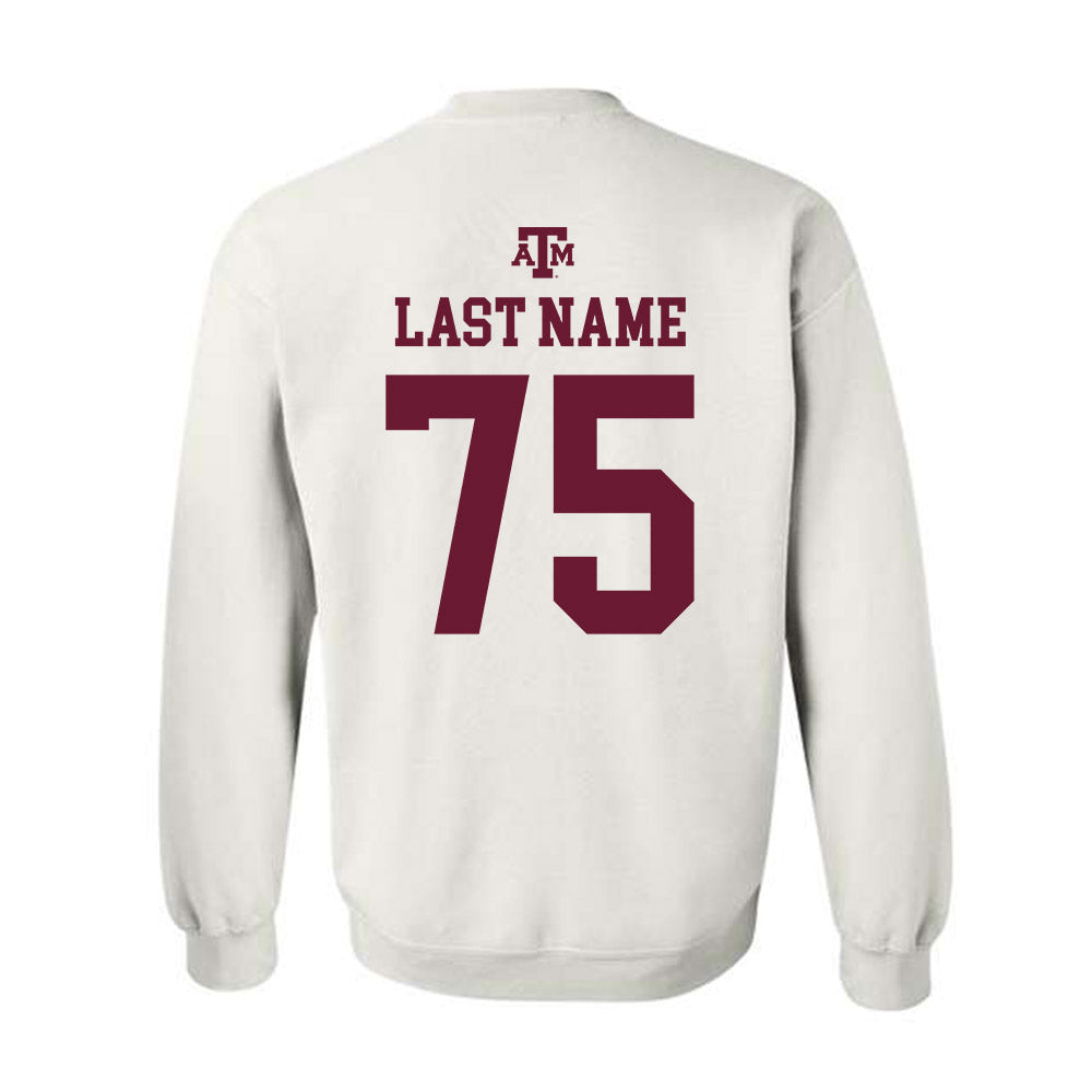 Texas A&M - NCAA Football : Wilkin Formby - White Out 2026 Crewneck Sweatshirt-1