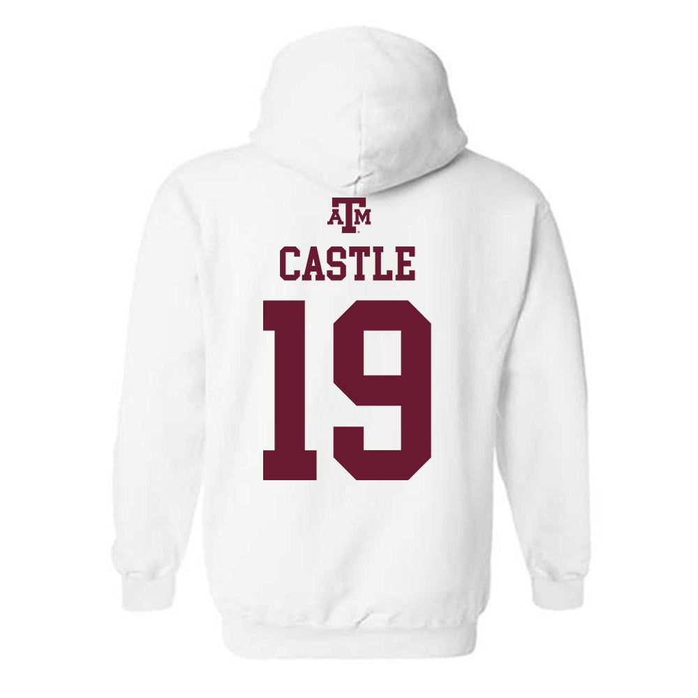 Texas A&M - NCAA Women's Volleyball : Kaia Castle - White Out 2026 Hooded Sweatshirt-1