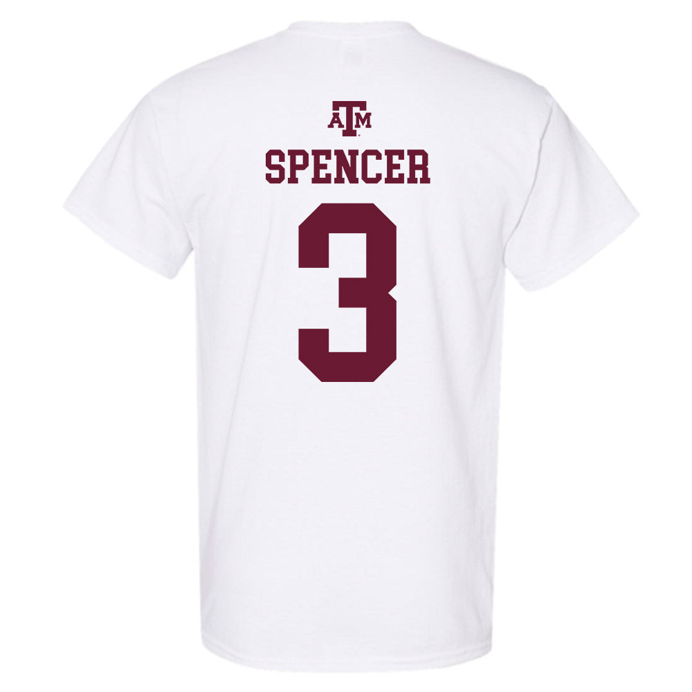 Texas A&M - NCAA Softball : Trinitey Spencer - White Out 2026 T-Shirt-1