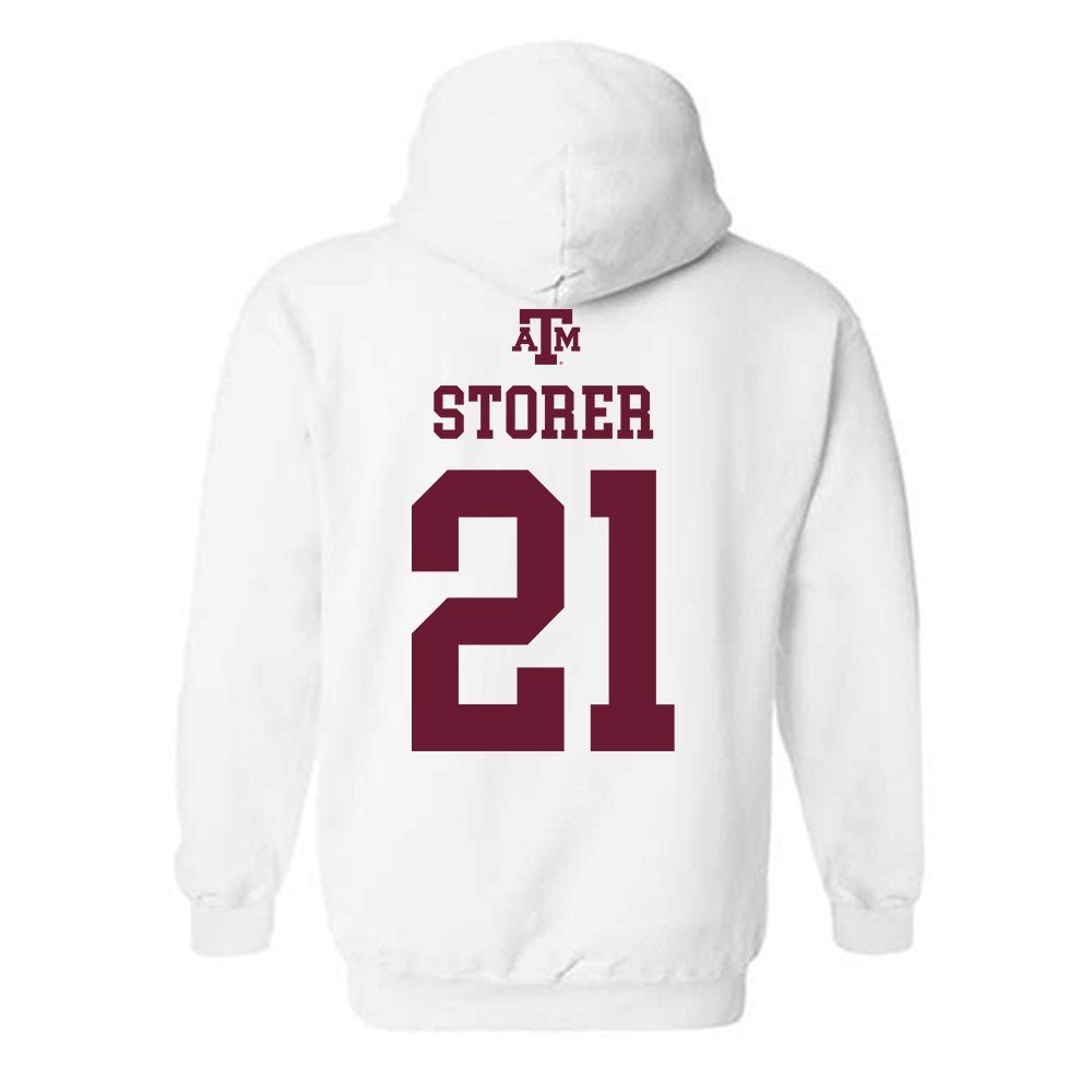 Texas A&M - NCAA Women's Soccer : Holly Storer - White Out 2026 Hooded Sweatshirt-1
