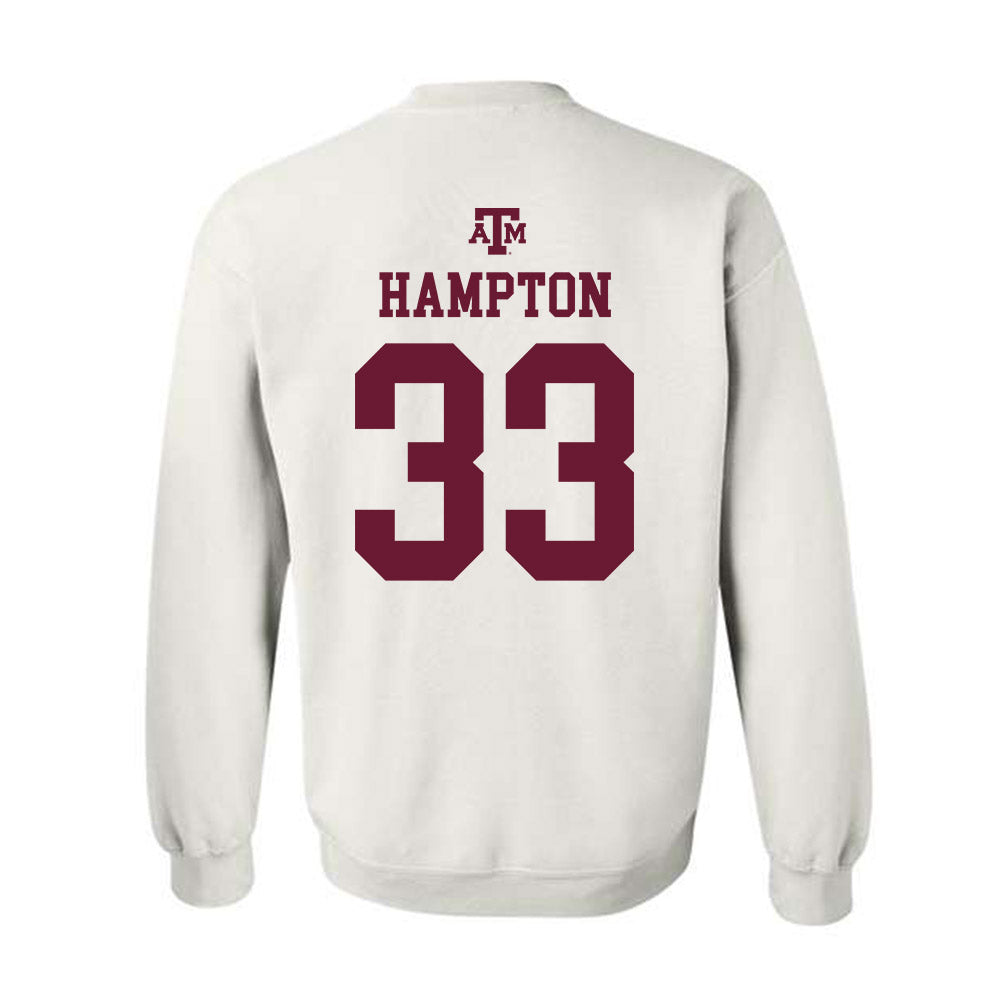 Texas A&M - NCAA Softball : Taylor Hampton - White Out 2026 Crewneck Sweatshirt-1