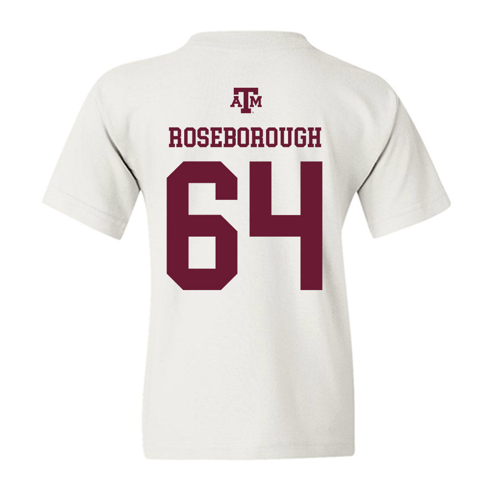 Texas A&M - NCAA Football : Samuel Roseborough - White Out 2026 Youth T-Shirt-1