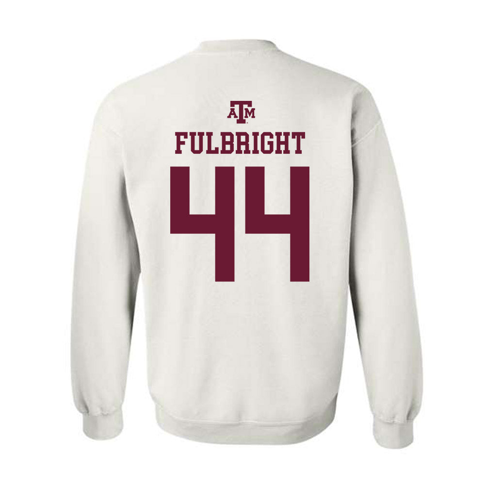 Texas A&M - NCAA Baseball : Cooper Fulbright - White Out 2026 Crewneck Sweatshirt-1