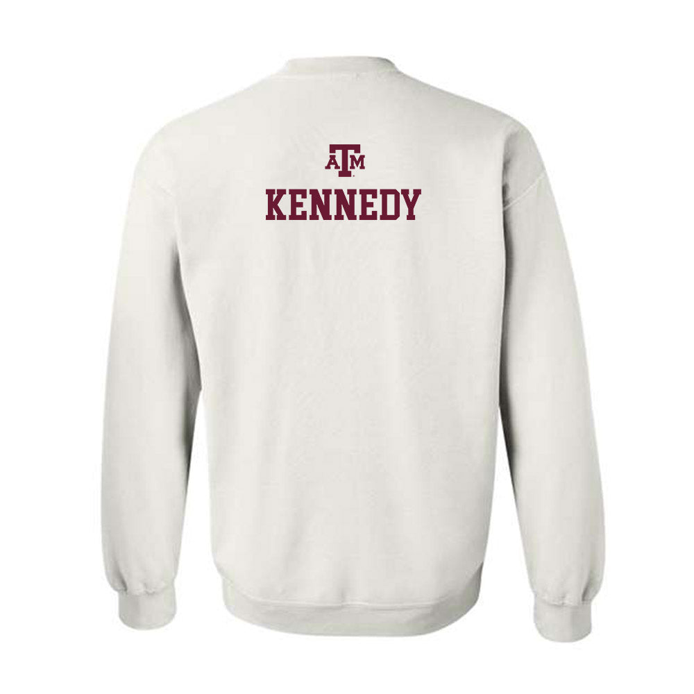 Texas A&M - NCAA Women's Swimming & Diving : Kailey Kennedy - White Out 2026 Crewneck Sweatshirt-1