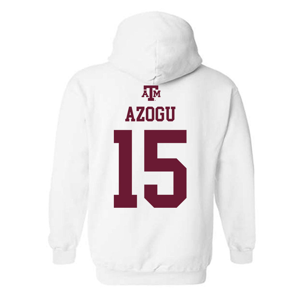 Texas A&M - NCAA Women's Basketball : Faa Azogu - White Out 2026 Hooded Sweatshirt-1