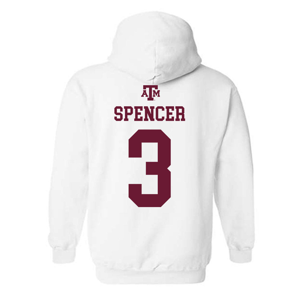 Texas A&M - NCAA Softball : Trinitey Spencer - White Out 2026 Hooded Sweatshirt-1