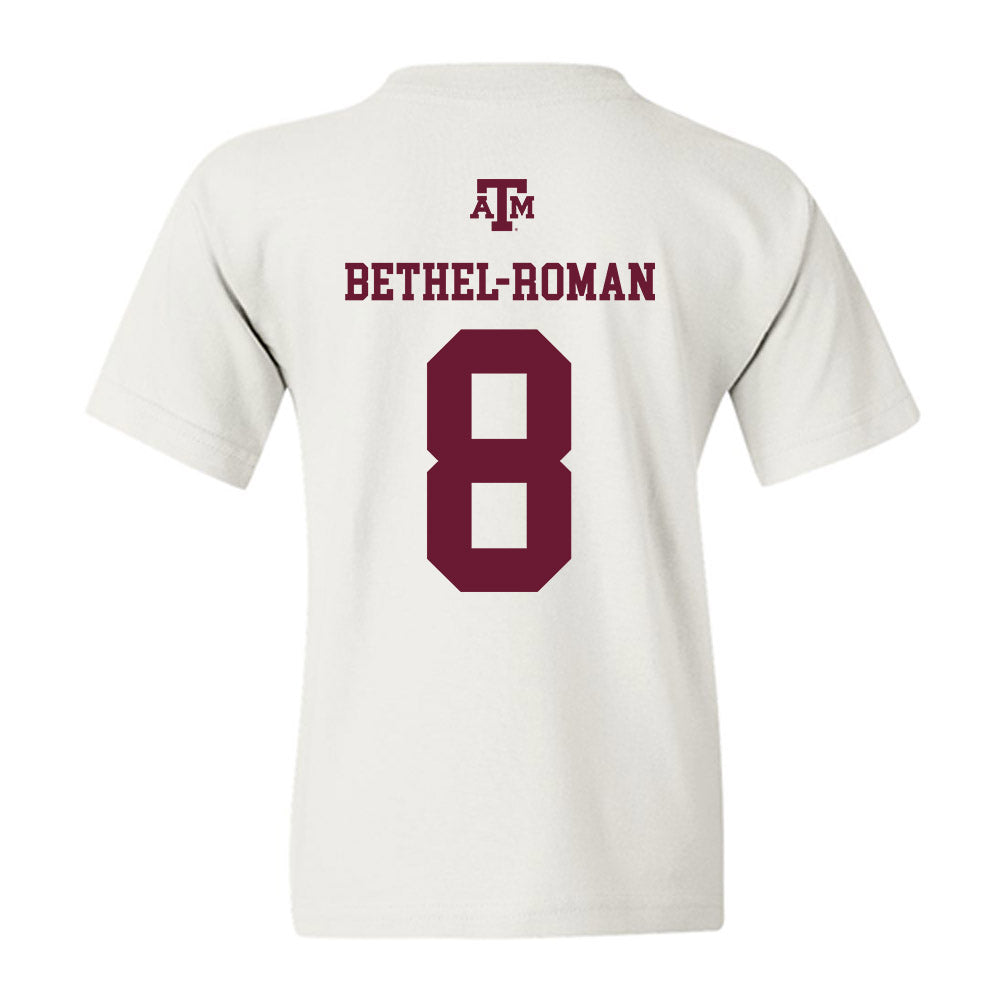 Texas A&M - NCAA Football : Ashton Bethel-Roman - White Out 2026 Youth T-Shirt-1