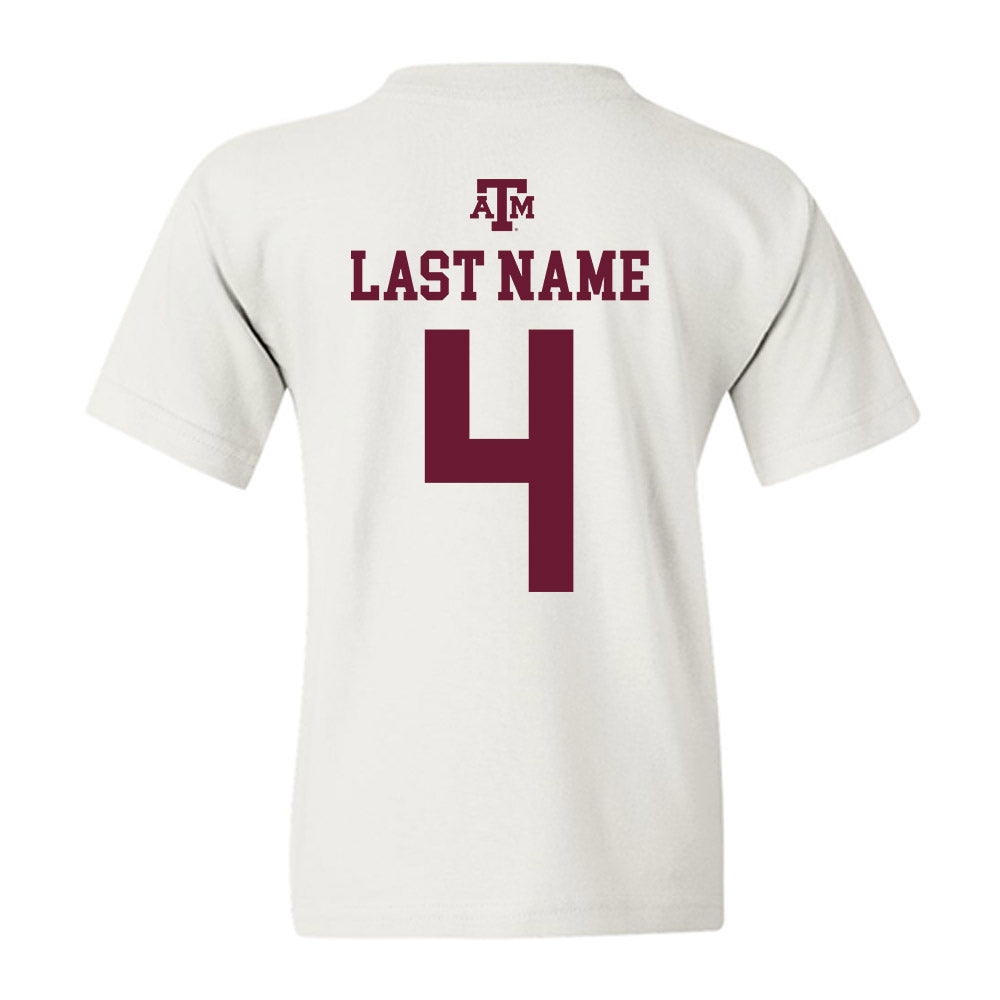 Texas A&M - NCAA Men's Basketball : Jamie Vinson - White Out 2026 Youth T-Shirt-1